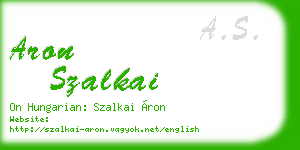aron szalkai business card